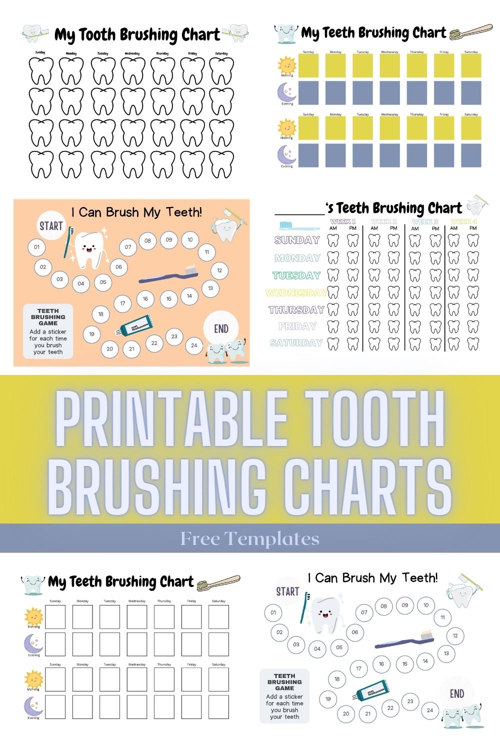 Printable Tooth Brushing Charts Pin