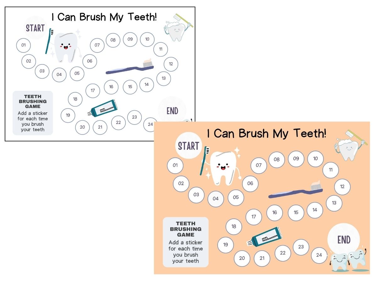 Printable Tooth Brushing Games