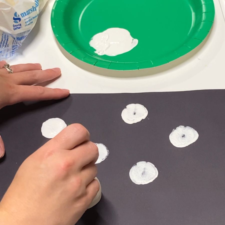 Stamping Ghosts with Marshmallows