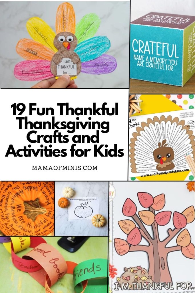 19 Fun Thankful Thanksgiving Crafts and Activities for Kids Pin