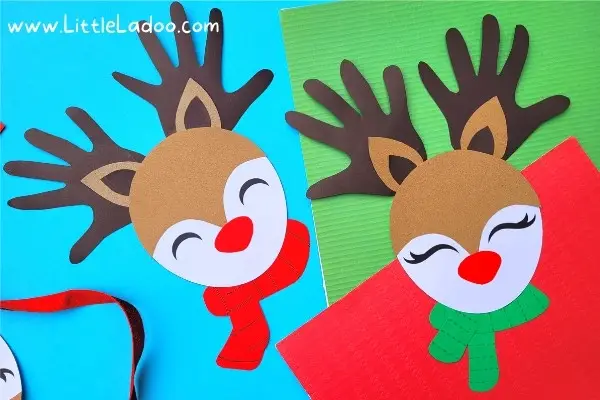Cute paper Handprint Reindeer Craft