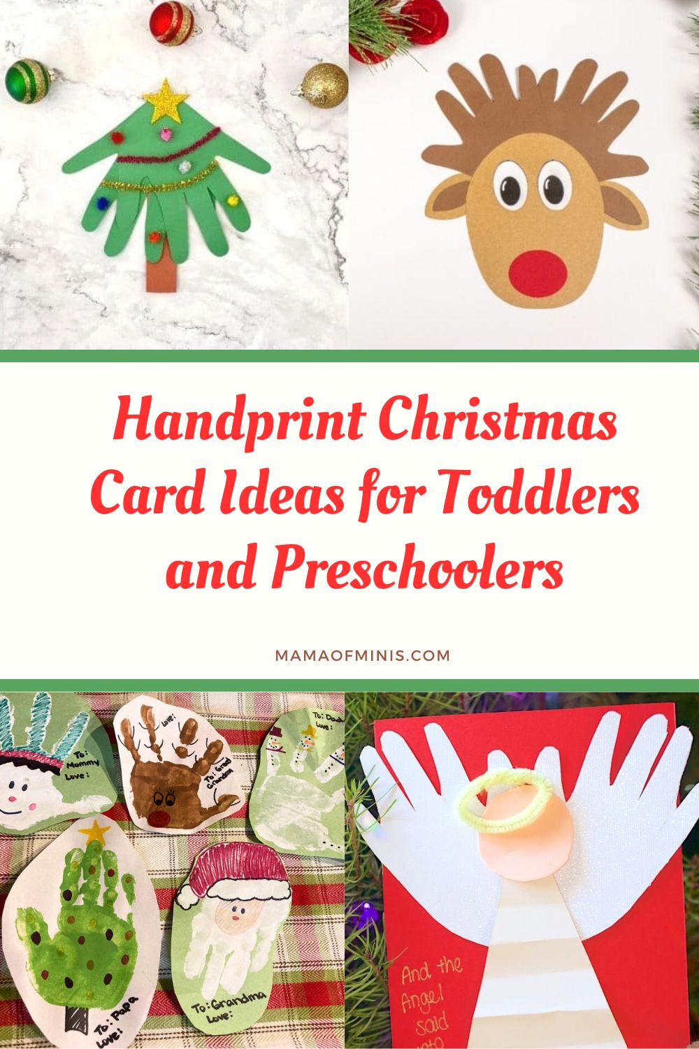 Handprint Christmas Card Ideas for Toddlers and Preschoolers