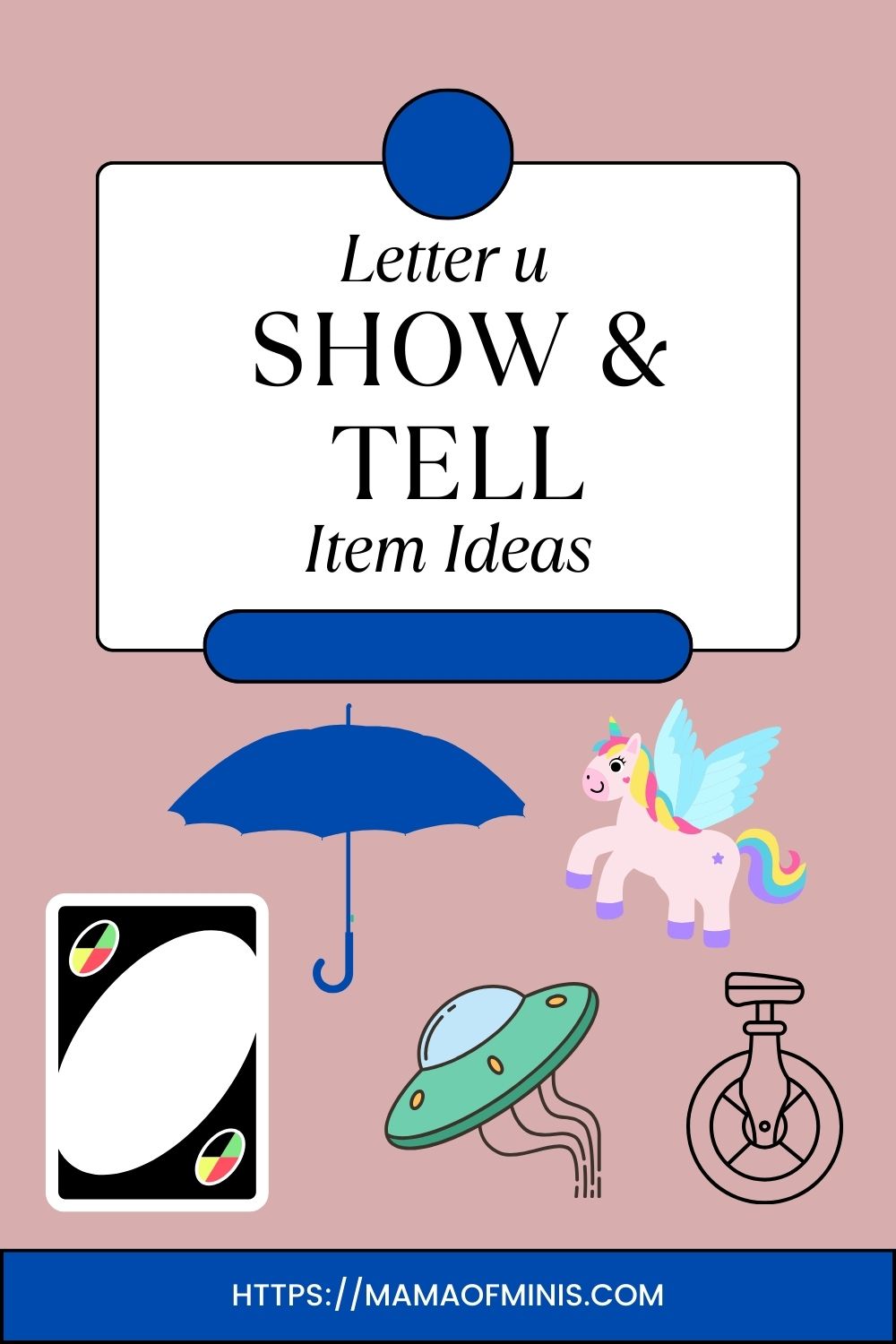 Letter U Show and Tell Item Ideas Pin