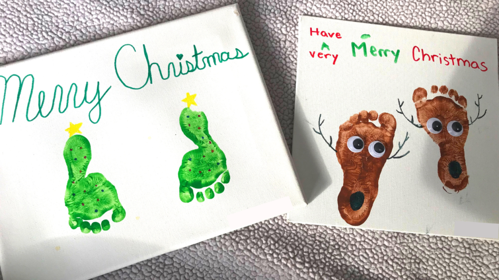Reindeer Christmas Tree Handprint Cards