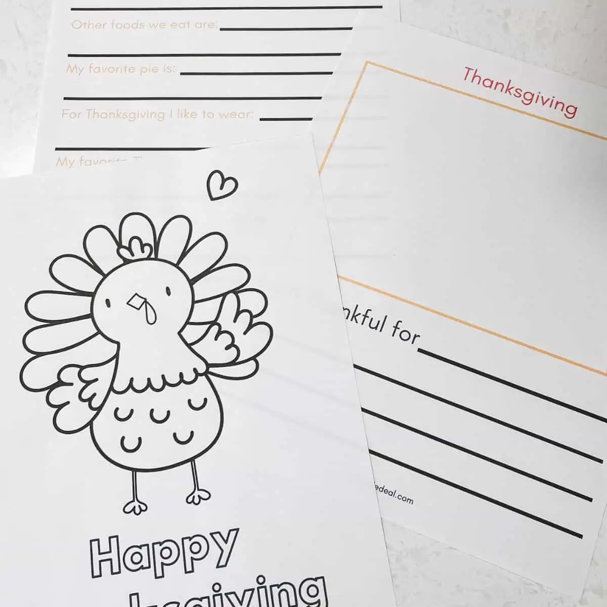 Thanksgiving Activity Pages for Kids