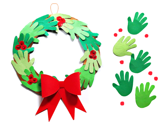 christmas handprint wreath 