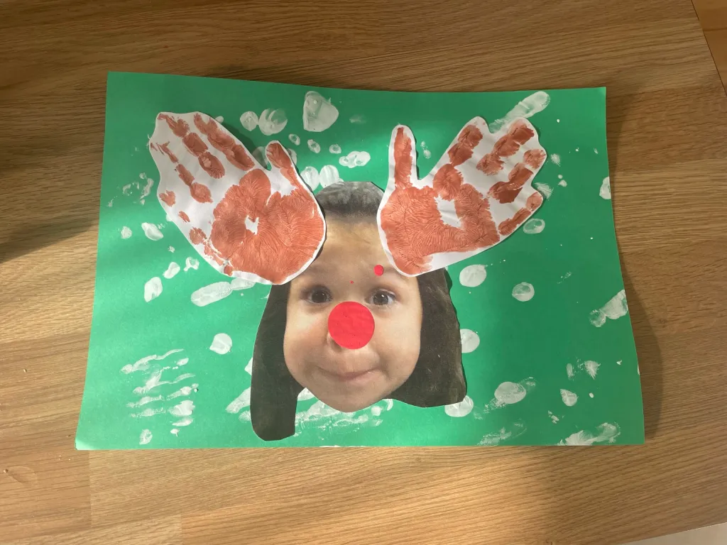 Handprint Reindeer Personalized Card