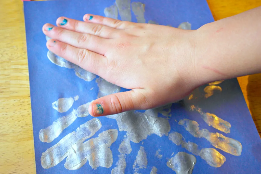 Snowflake Handprint Process Art