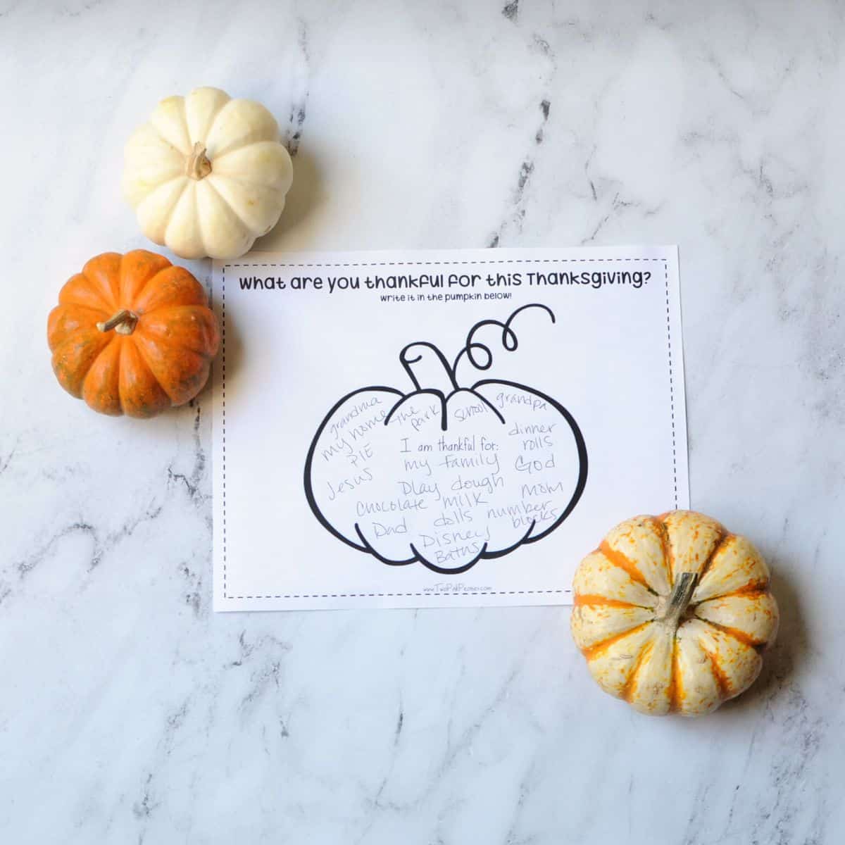 Thankful Pumpkin Printable Placemat