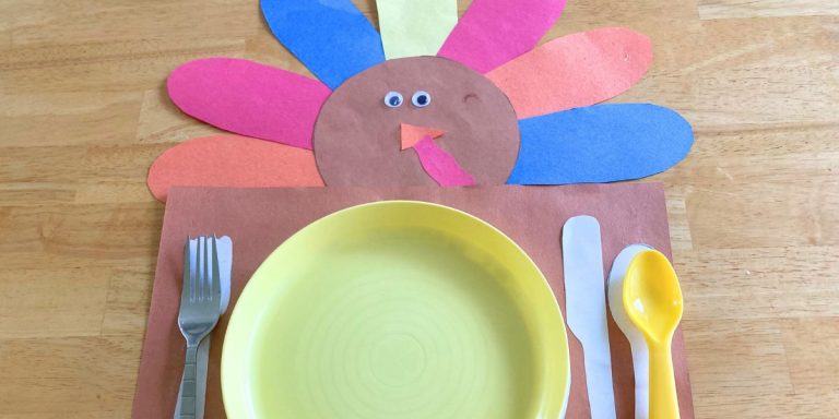 DIY Thankful Turkey Placemat for Kids