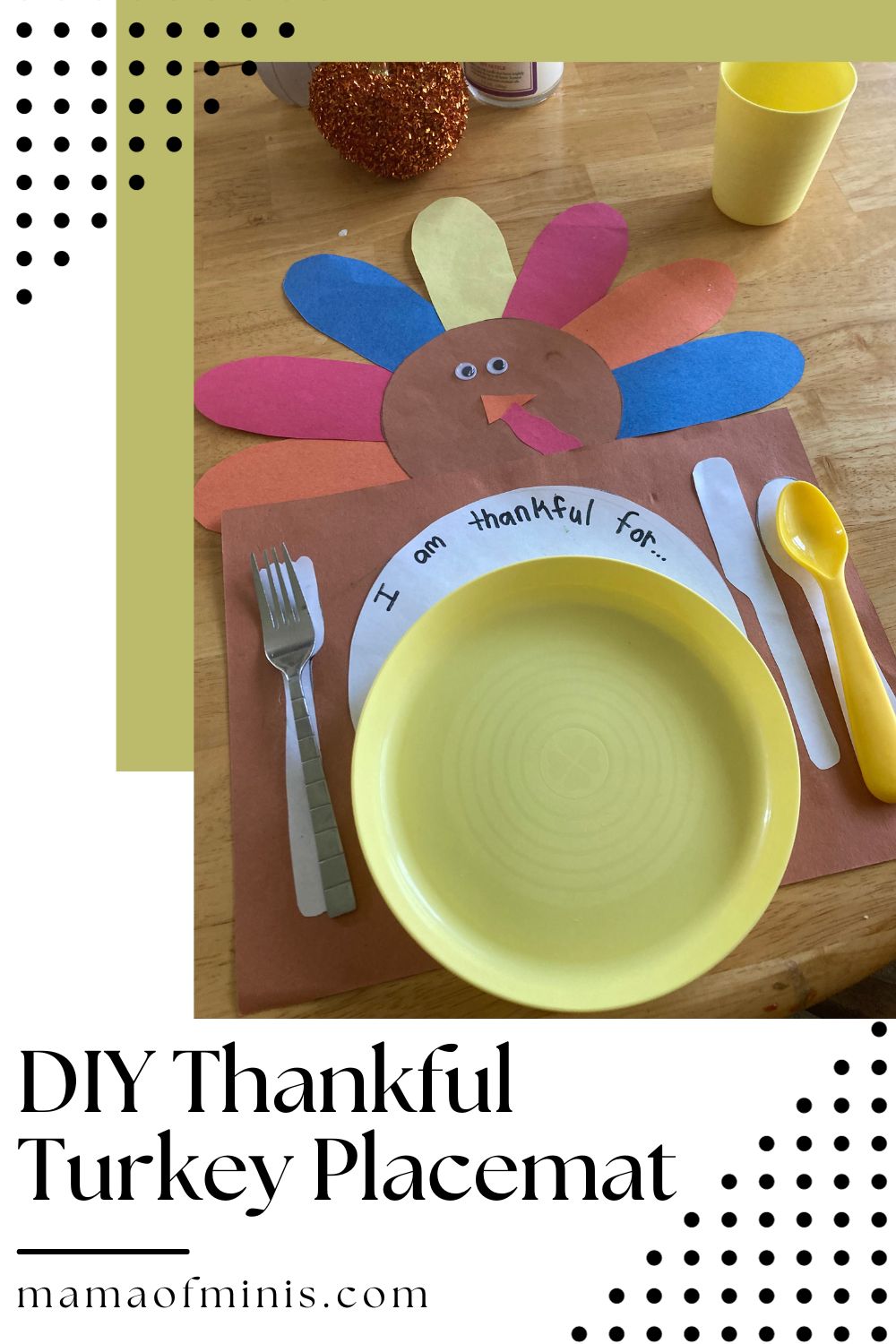 DIY Thankful Turkey Placemat