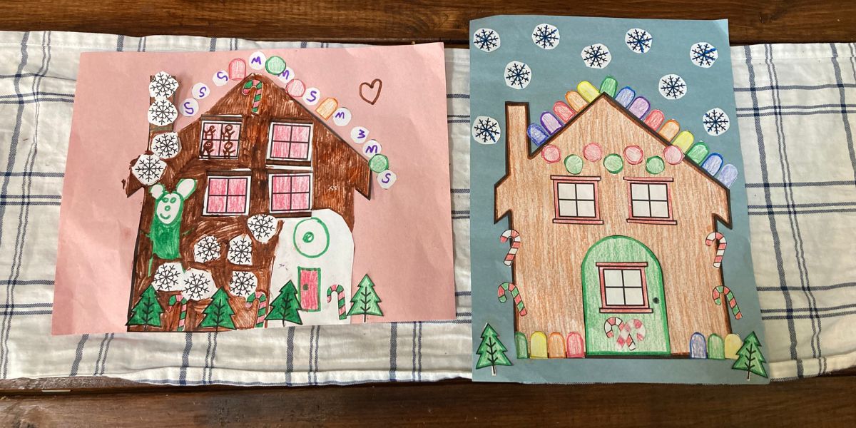 Free Paper Gingerbread House Printable for Kids