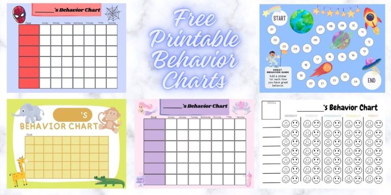 16 Helpful and Free Printable Behavior Charts