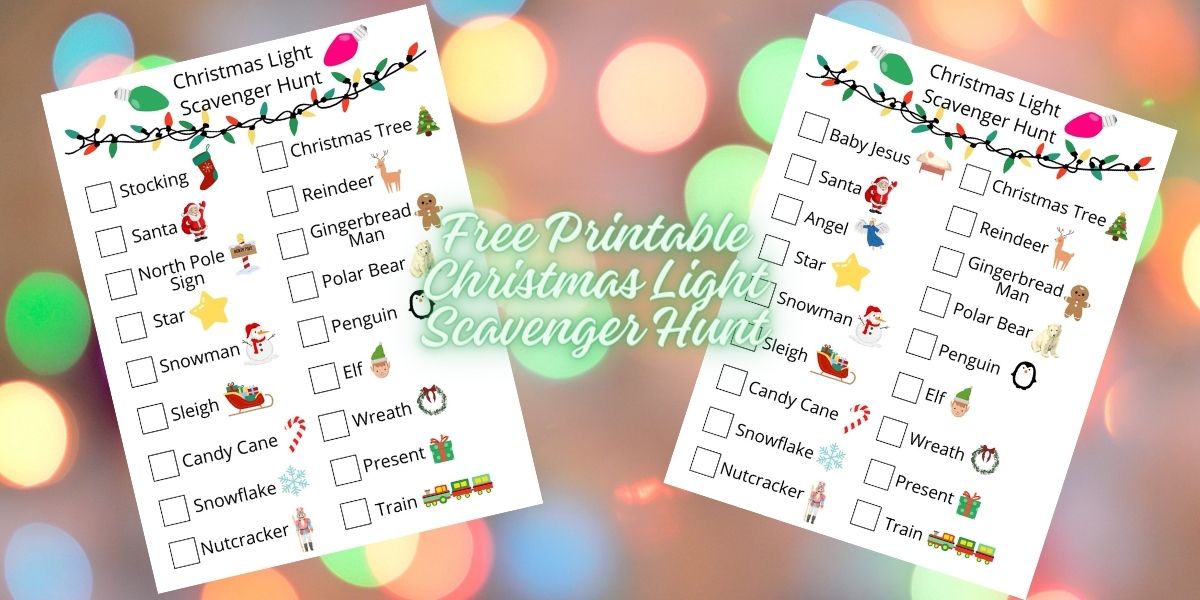 Free Printable Christmas Light Scavenger Hunt Cover