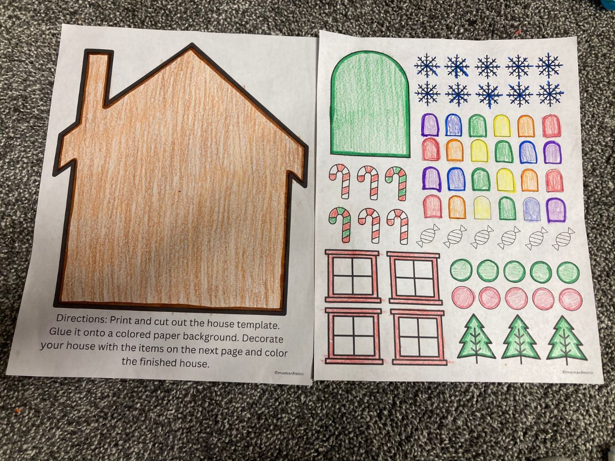Gingerbread House Printable Colored Pieces