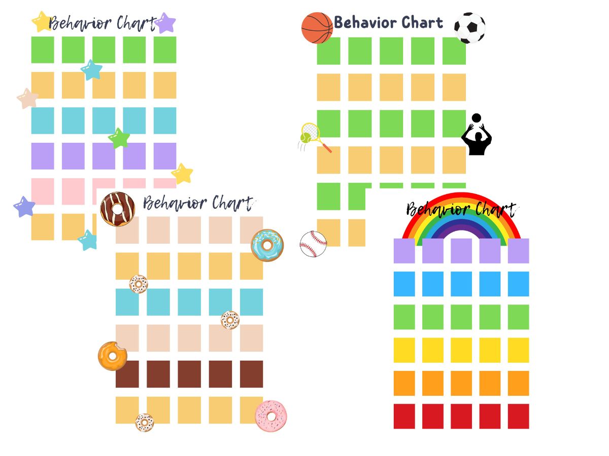 Star, Donut, Sports and Rainbow Behavior Charts