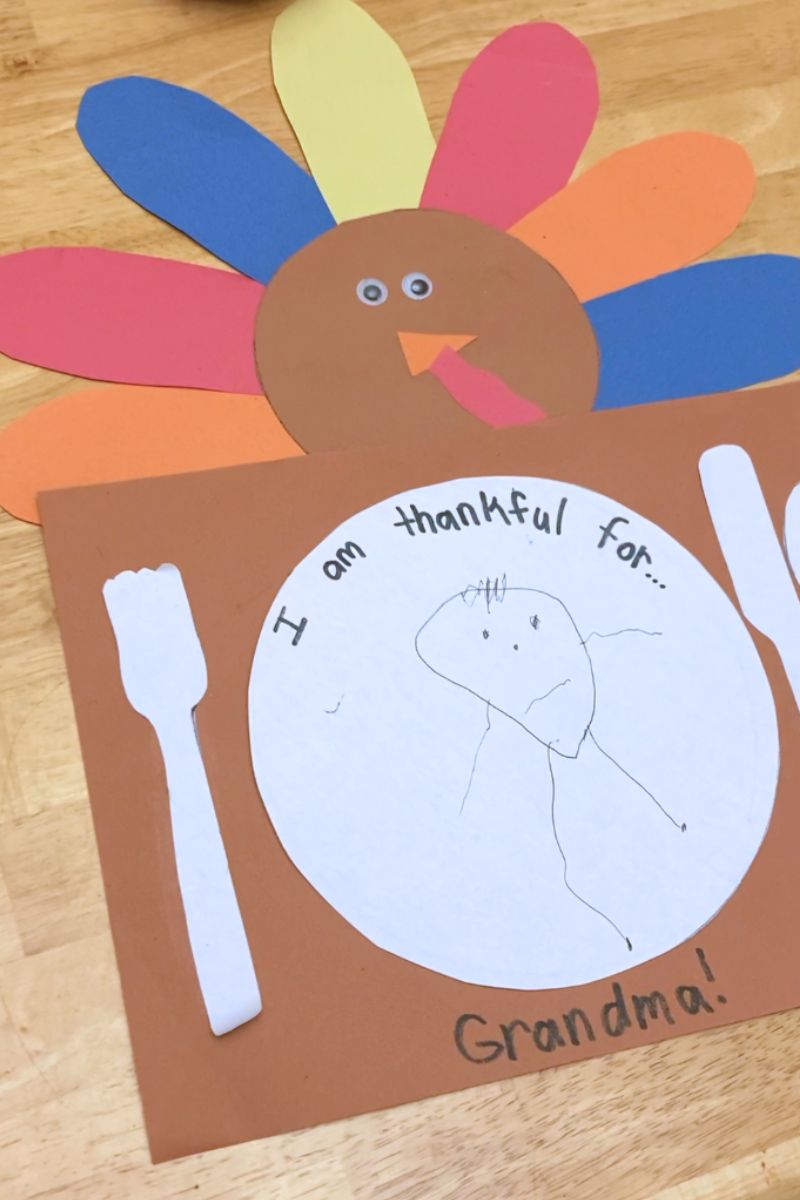 Thanksgiving Turkey Placemat for Kids