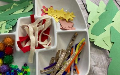 Construction Paper Build a Christmas Tree Craft