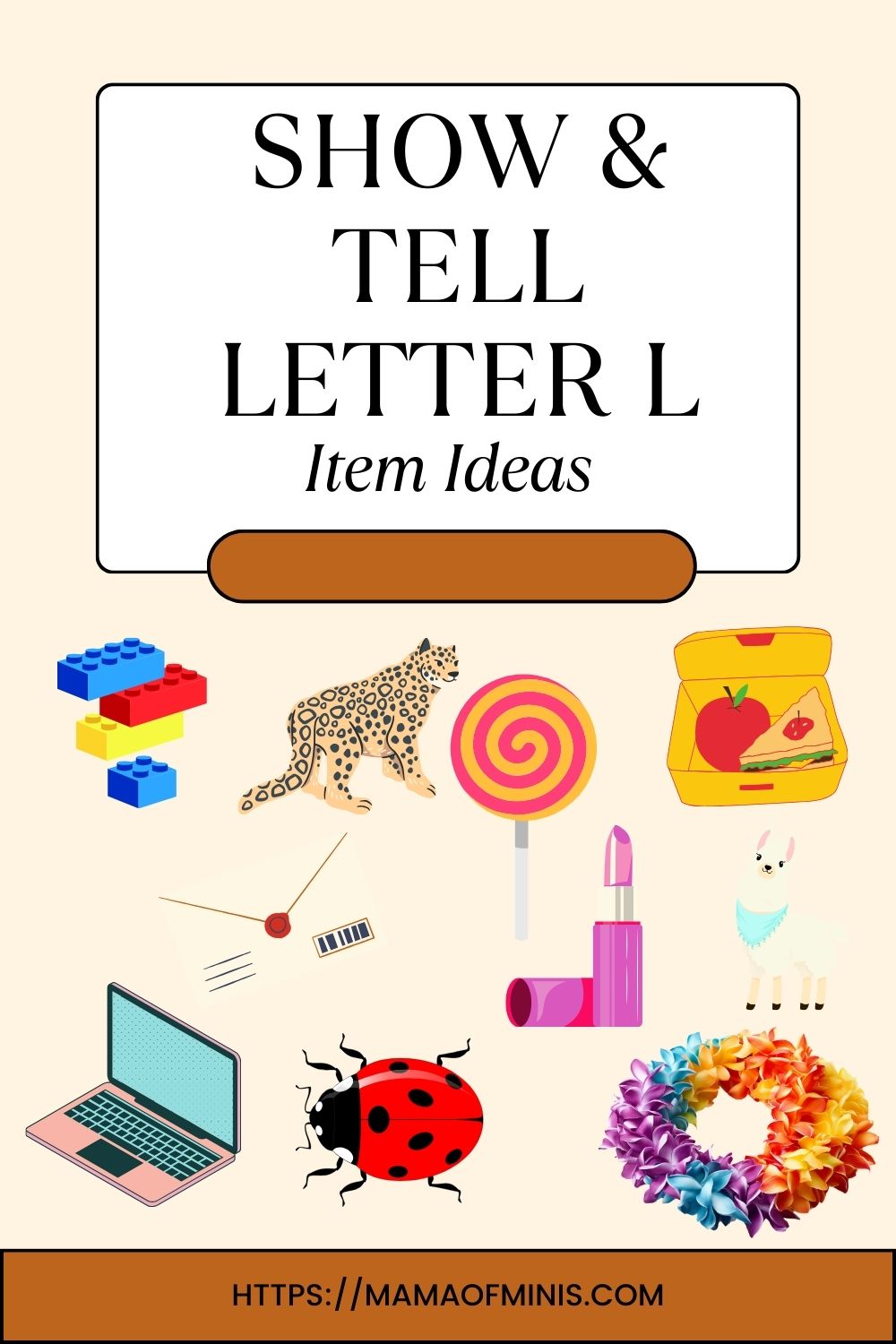 Letter L Show and Tell Item Ideas Pin