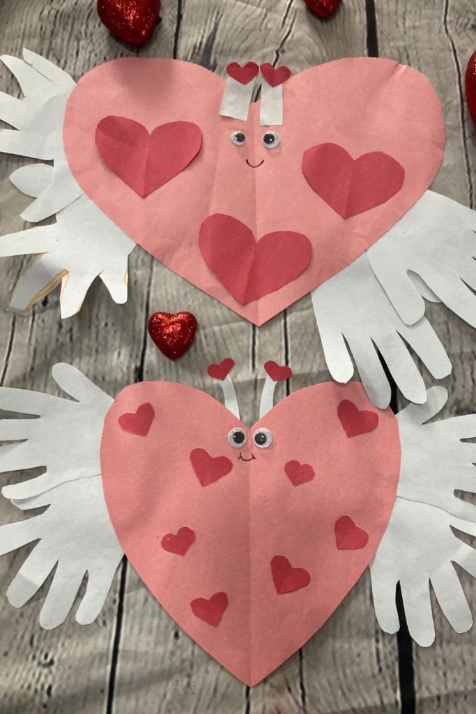 Love bug Handprint Craft for Valentine's Day