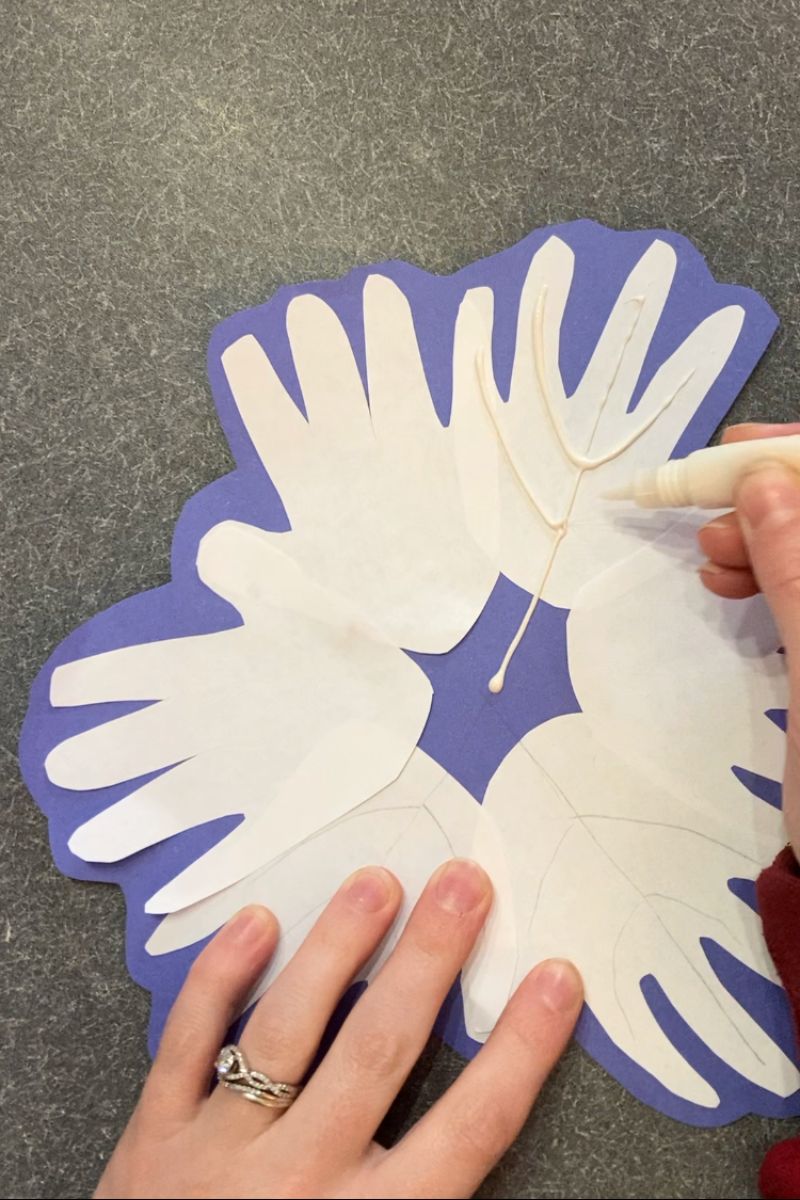 Snowflake Handprint Craft Glitter Glue