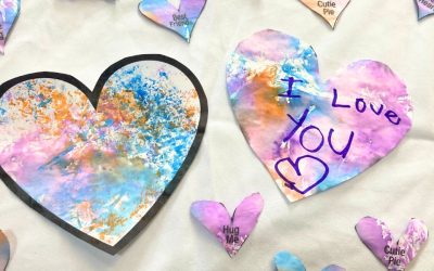 Tin Foil Tie Dye Conversation Heart Craft and Free Template