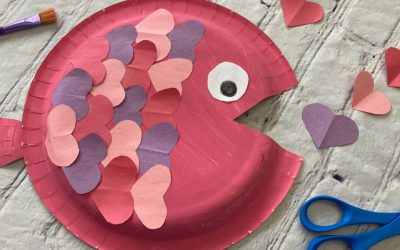 Valentines Paper Plate Heart Fish Craft
