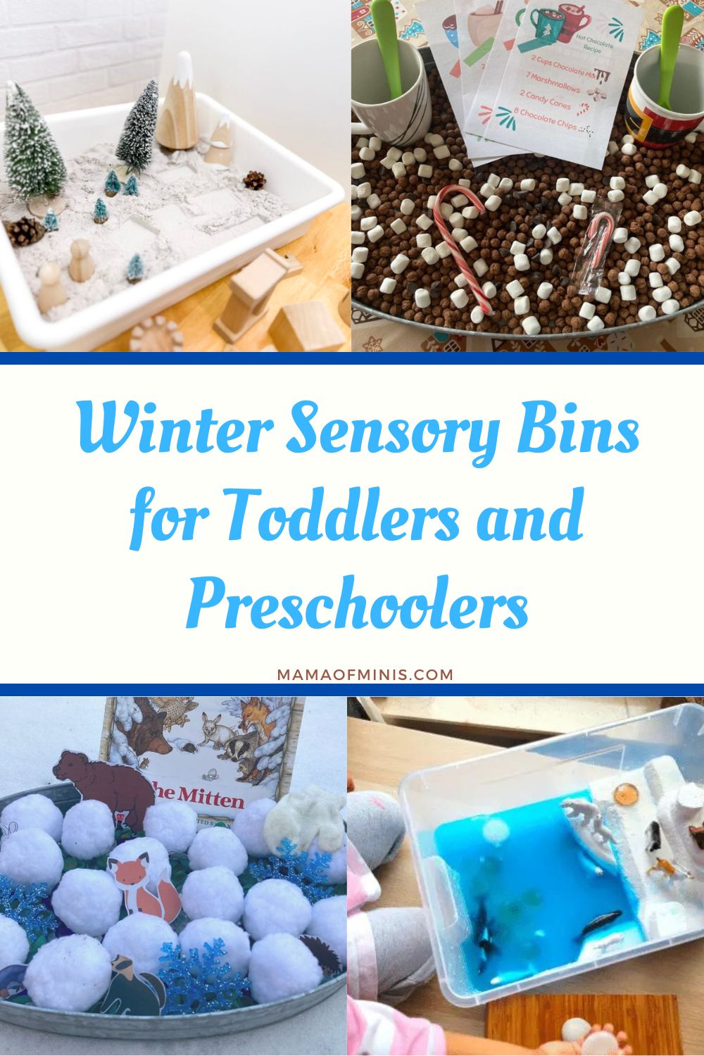 Winter Sensory Bins for Toddlers and Preschoolers Pin