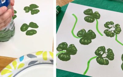 Easy Water Bottle Painted Shamrock Craft for Kids