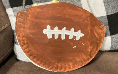 Easy Snack Holder Paper Plate Football Craft
