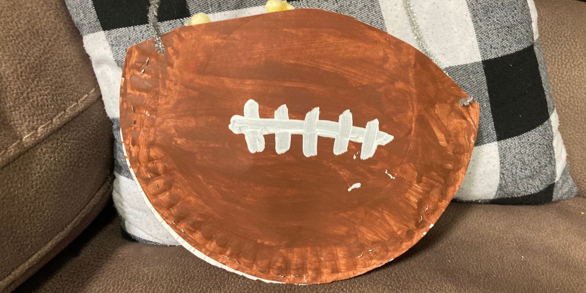 Snack Holder Paper Plate Football Craft