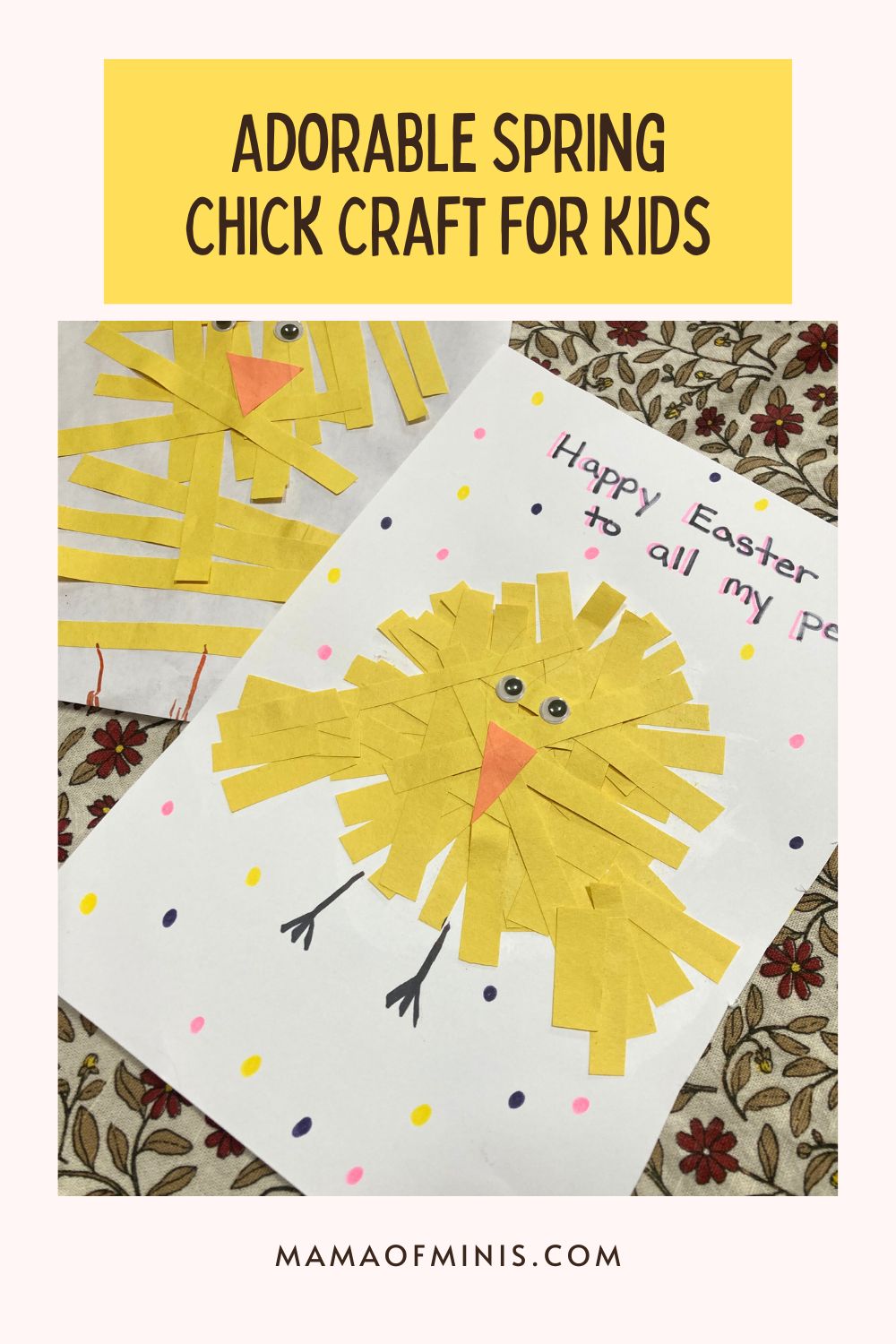 Adorable Paper Strip Easter Chick Craft For Kids