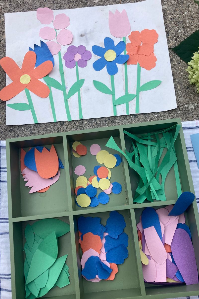 Construction Paper Flower Garden Craft for Preschool