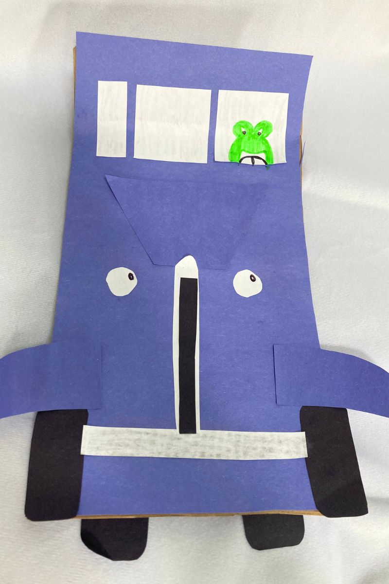 Construction Paper Little Blue Truck Puppet Craft for Preschool
