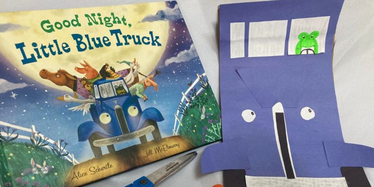 Construction Paper Little Blue Truck Puppet Craft for Preschool