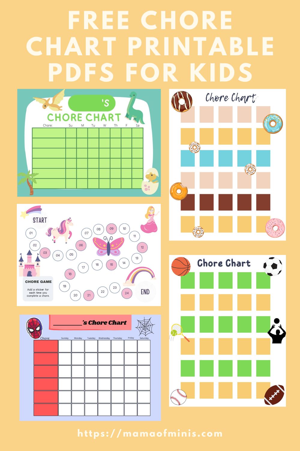 Free Chore Chart Printable PDFs for Kids