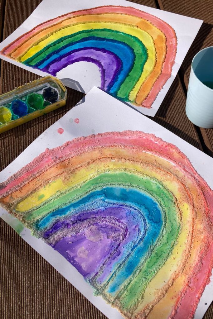 Salt Painted Rainbow craft