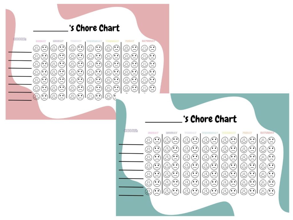 Smiley Face Chore Charts