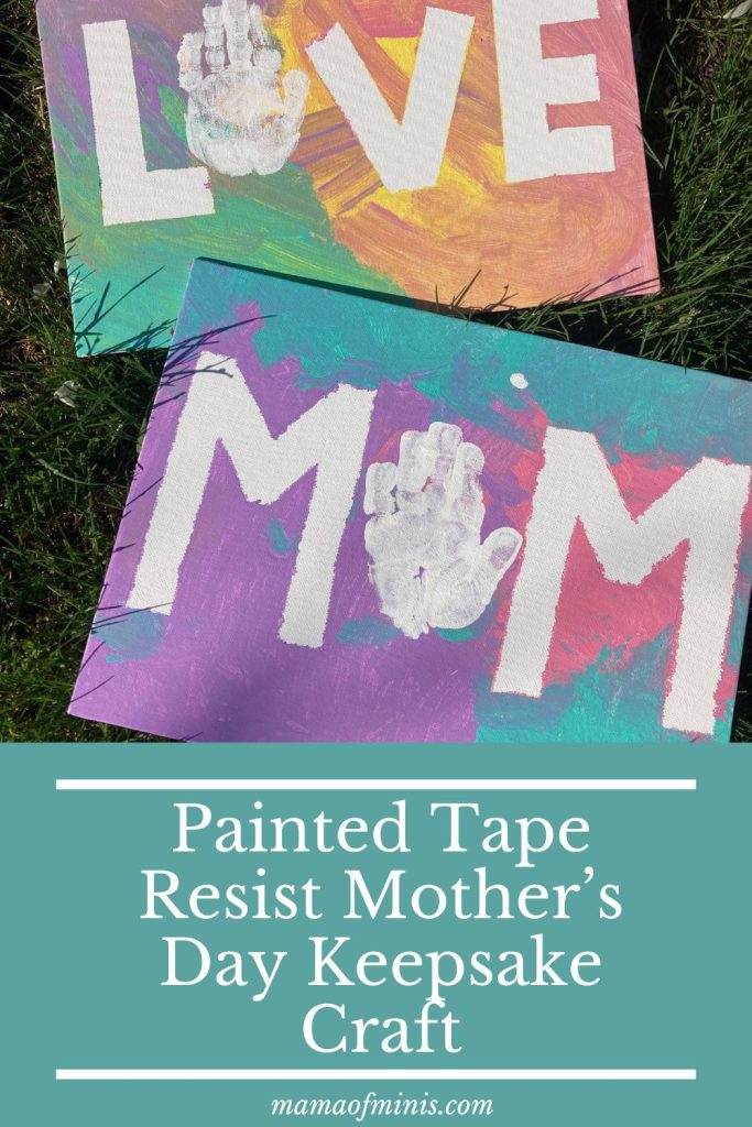 Painted Tape Resist Mother's Day Keepsake Craft