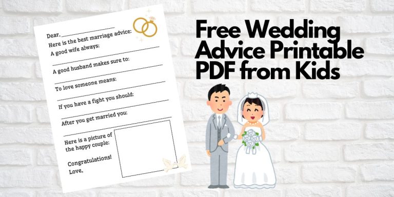 Free Wedding Advice Printable PDF from Kids