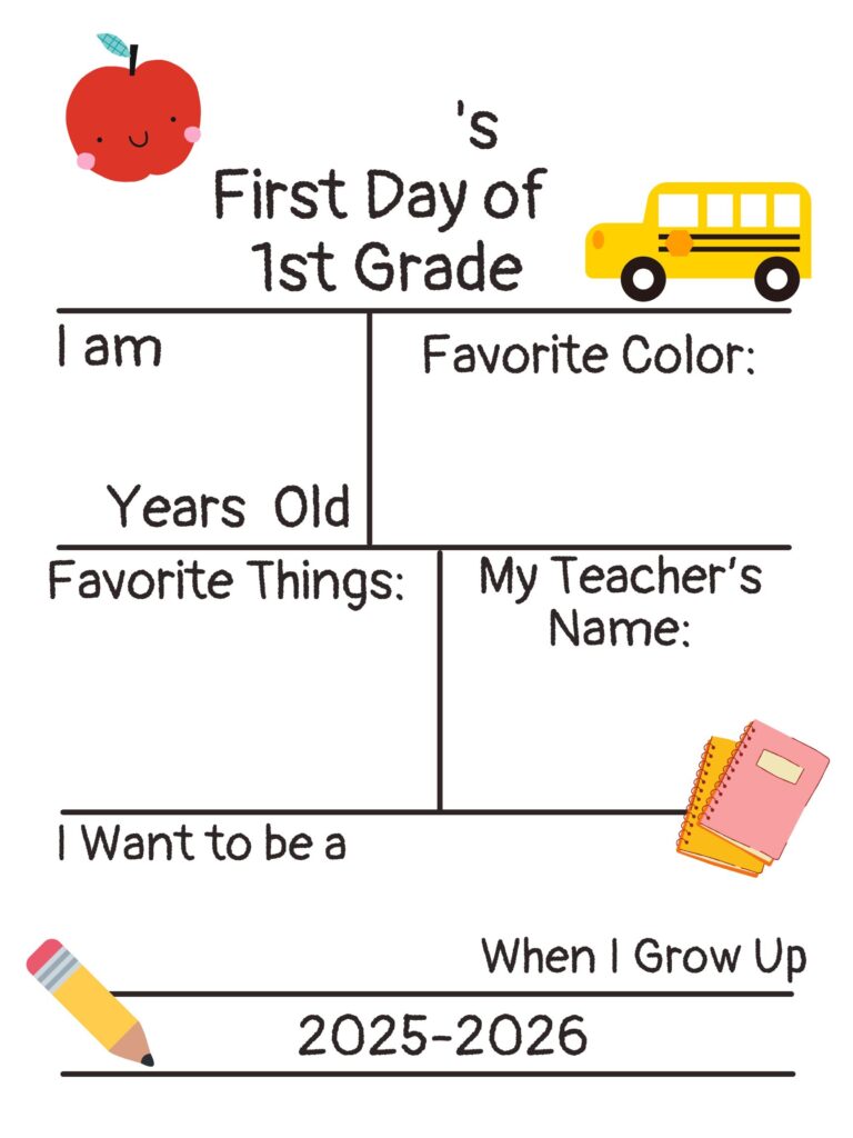 First Day of School Sign Printable