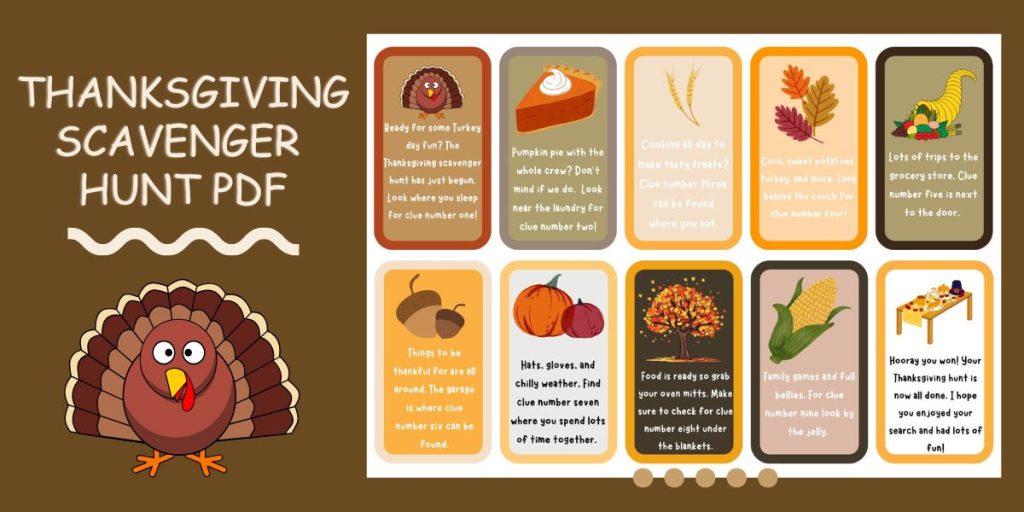 Free Thanksgiving Scavenger Hunt Printable PDF