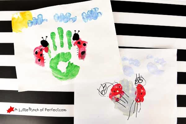Ladybug handprint craft