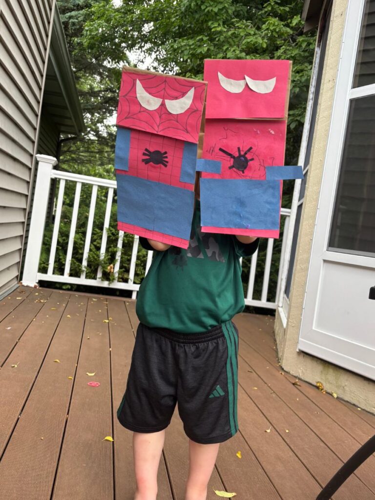 Spiderman Paper Bag Puppet Crafts