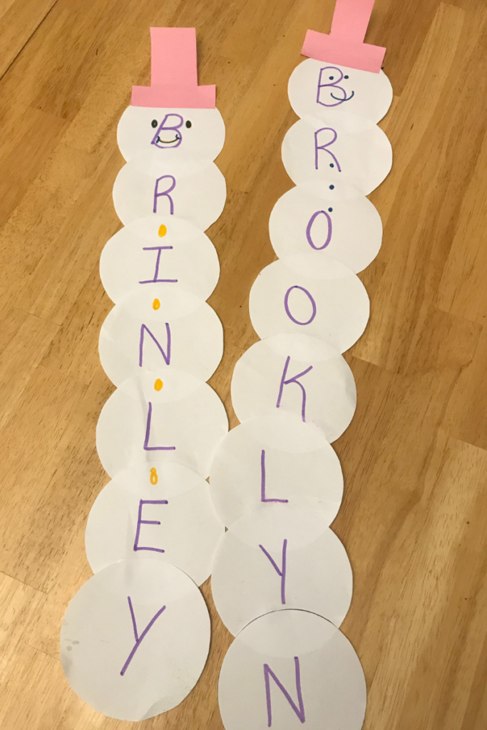 Snowman Name Practice Craft