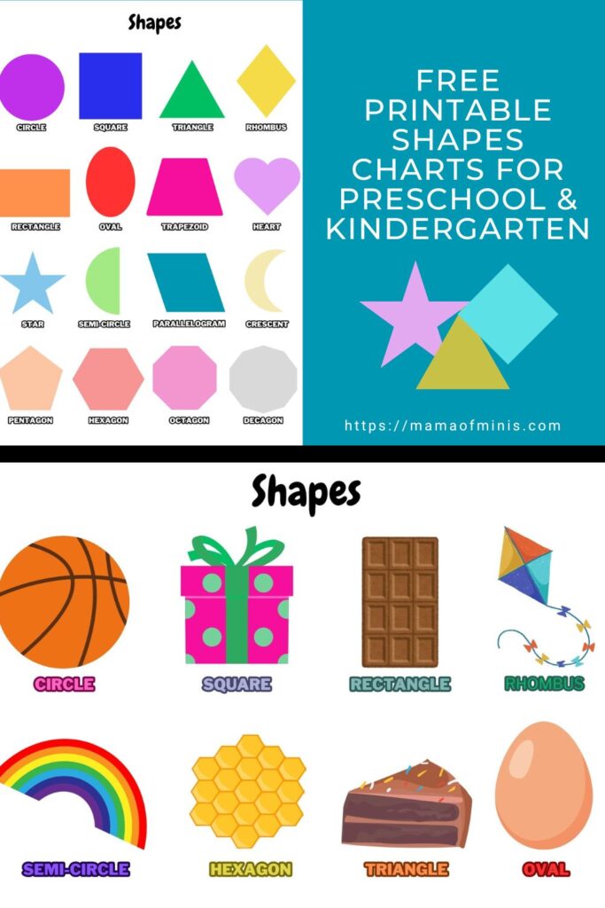 Free Printable Shapes Charts for preschool & Kindergarten