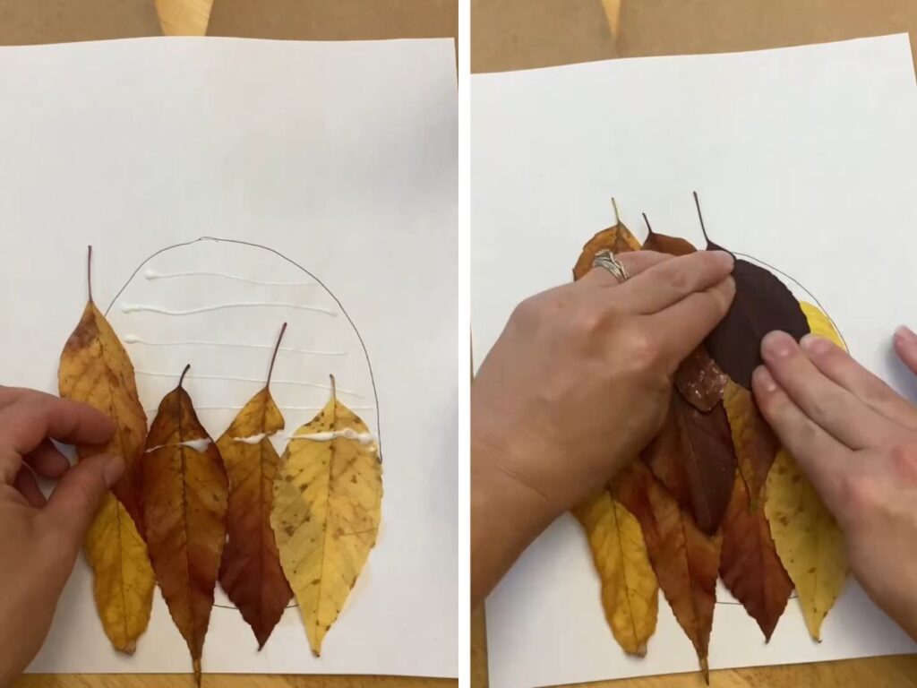 Leaf Owl Craft Steps
