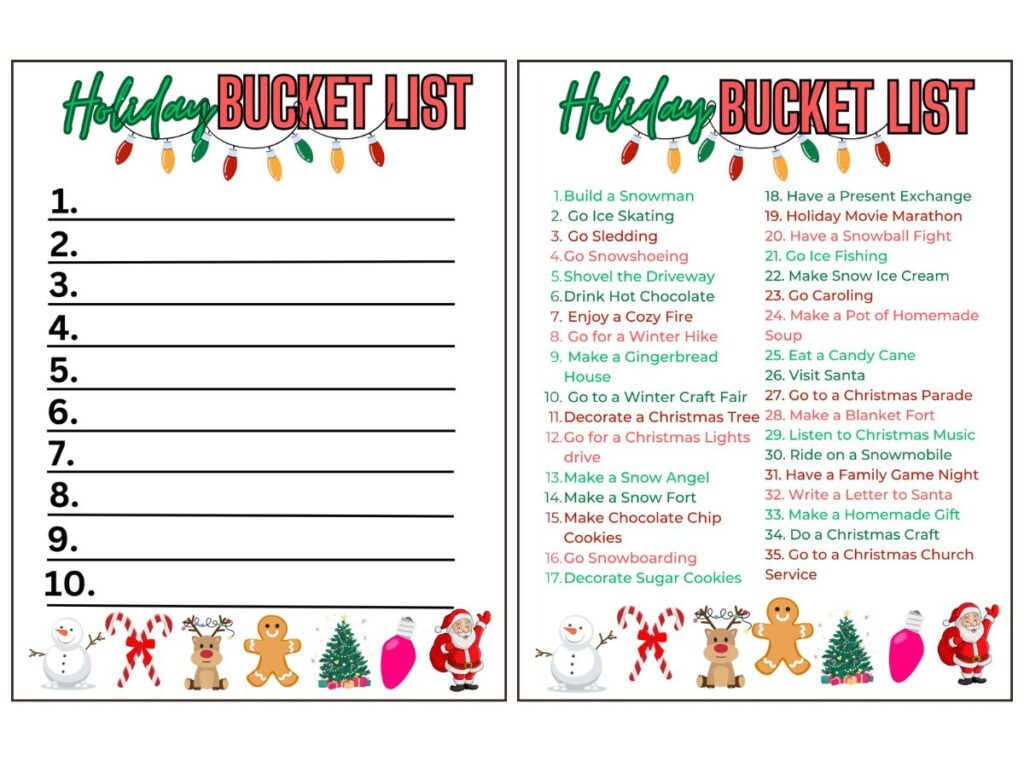 Holiday Bucket List