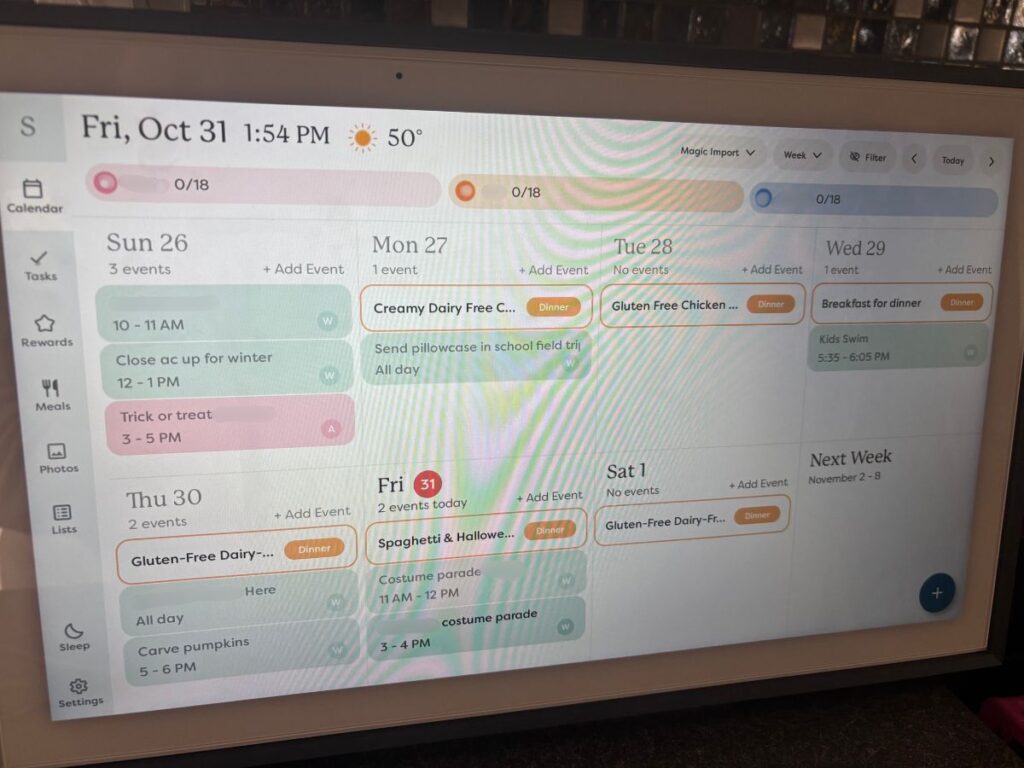 Skylight Calendar Up Close
