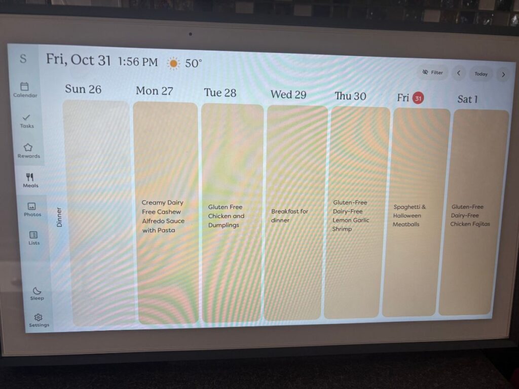 Skylight Calendar Meal Planning